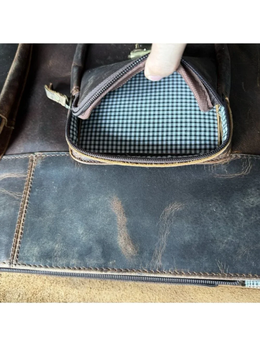 Denver‎ Leather Craft Potter Messenger Briefcase Bag Sz M Top Grain Buffalo NWOT